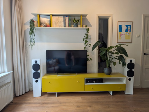 Mobile TV a parete Hülsta Modern Design - Giallo senape – wandkast, Wood (photo 2 of 12)