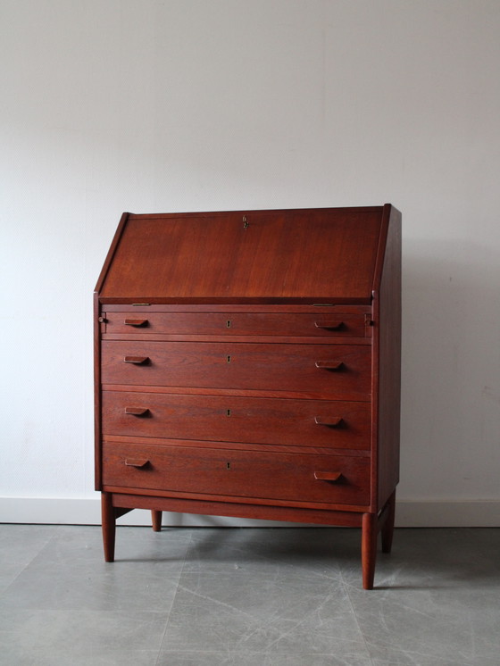 Vintage Deense secretaire in teak – Bureau, Wood (photo 4 of 13)