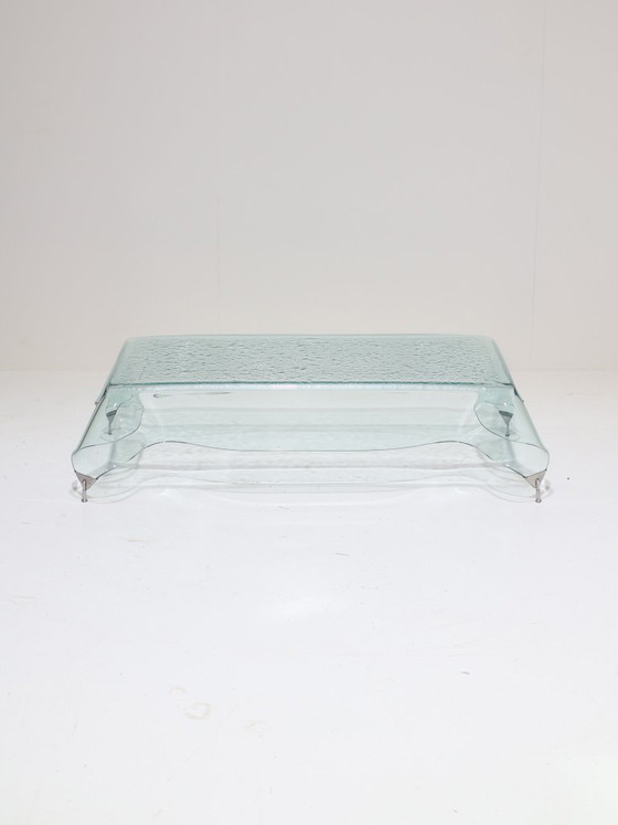 Image 1 of Glass handkerchief coffee table Italian 1980s