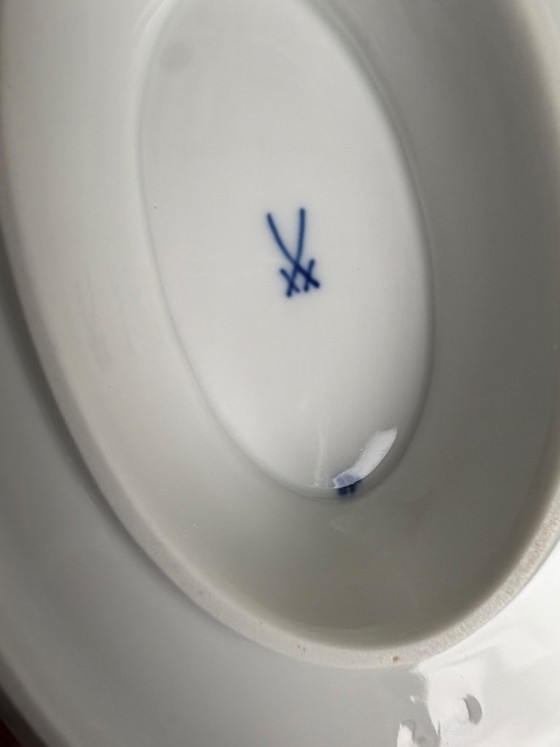 Image 1 of Original Meissen Onion Pattern Sauce Set, First Choice – Sauce Bowl & Sauce Jug – Excellent Condition