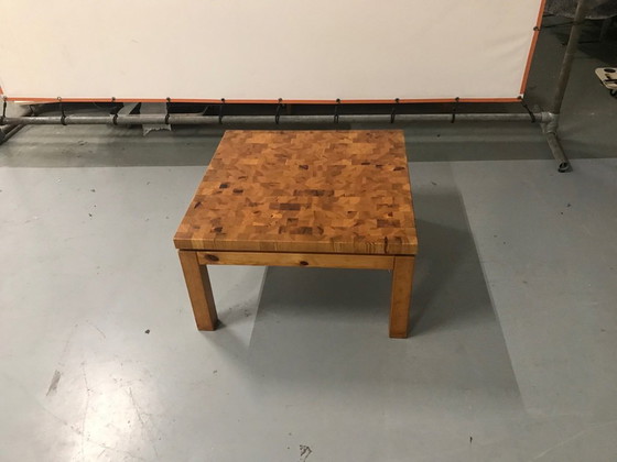 Image 1 of Solid elm coffee table in patterned top Netherlands 1970s