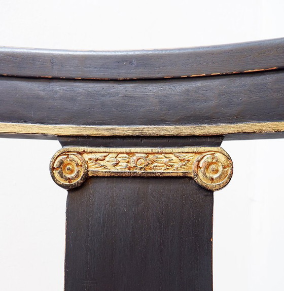 Image 1 of Fauteuil Empire noir et or - XIXe siècle