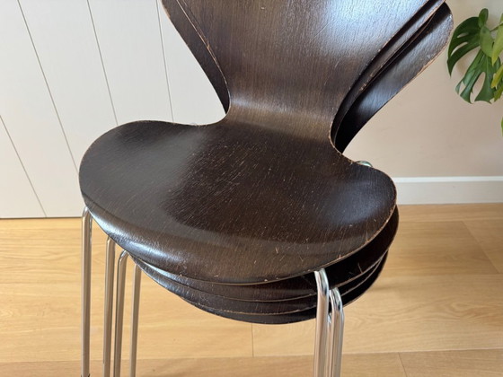 Vlinderstoel Fritz Hansen 3107 Arne Jacobsen vintage 1977 – Eetkamerstoelen, Metal, Wood (photo 3 of 7)