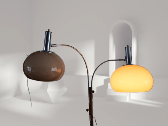 Image 1 of Dijkstra - Zeldzaam model - Space Age Design / MCM Vloerlamp met twee kappen