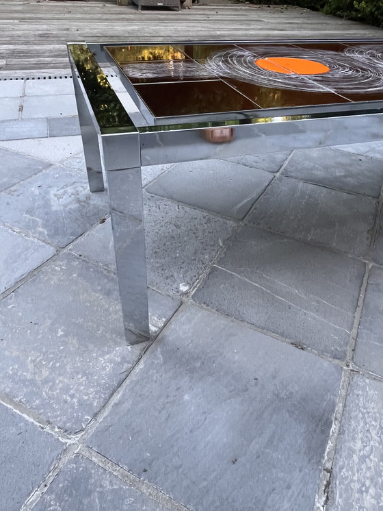 Image 1 of Coffee table 70s , ceramic tiles with chrome