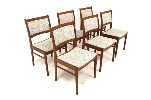 Conjunto de seis sillas escandinavas de teca, Suecia, 1960