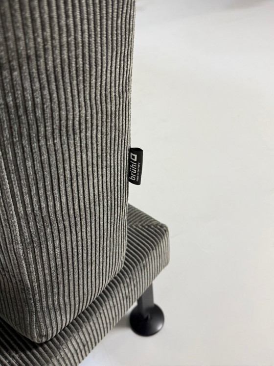 Image 1 of Brühl Moule Medium Cord Designer Sofa Schlaffunktion Couch Grau