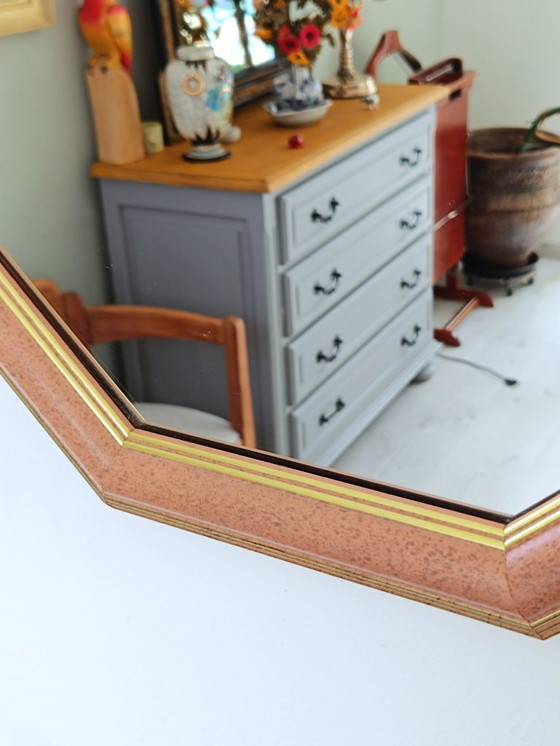 Image 1 of Achthoekige spiegel uit de jaren 70