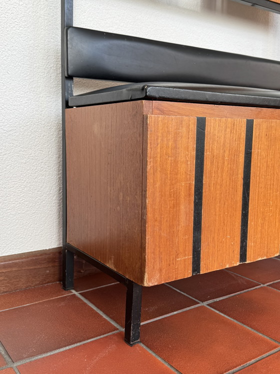 Mobile da ingresso vintage con panca contenitore e specchio – Appendiabiti, Metal, Wood (photo 7 of 9)