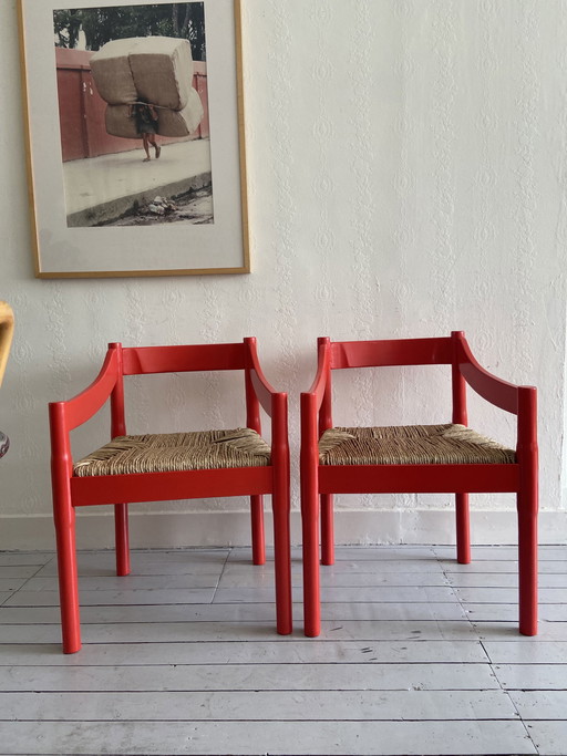 2x Cassina Carimate dining chair by Vico Magistretti Carimate