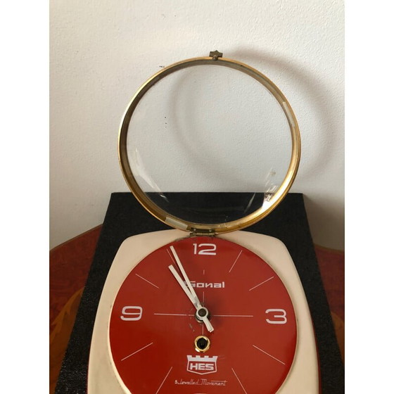 Image 1 of Vintage hes wall clock in heavy metal case, India