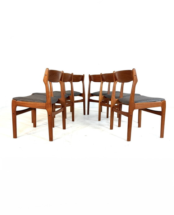 Image 1 of 6 sedie da pranzo restaurate Burchardt-Nielsen anni '70