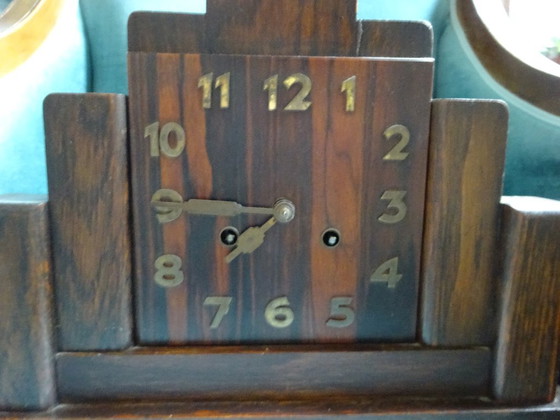 Orologio trapezoidale Art Deco Wurttenberg JungHans, Wurttemberg Junghans, Legno, Ottone, Marrone (foto 9 di 12)