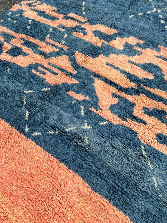 Alfombra marroquí Mrirt azul de 185x250 cm, alfombra bereber de lana hecha a mano, alfombra marroquí de (photo 10 of 11)