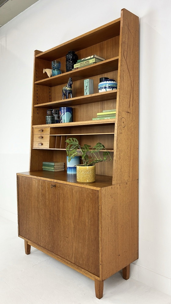 Swedish vintage teak veneer bookcase – Sideboard cabinet, Wood (photo 5 of 16)