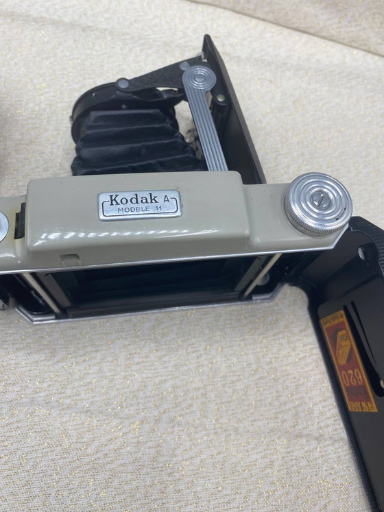 Kodak A Modèle 11, opvouwbare balgcamera met originele leren etui – Decoratieve objecten, Leather, Chrome (photo 3 of 4)