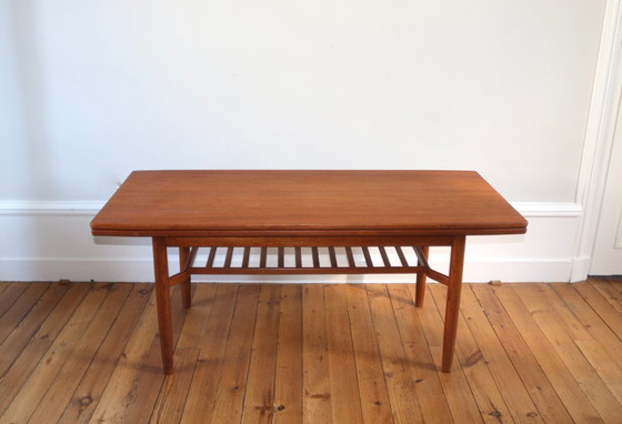 Image 1 of Scandinavian teak "elevator" lift-top coffee table, 1960s