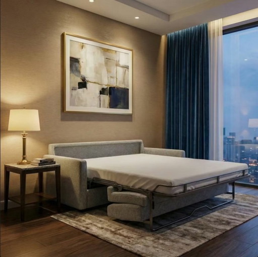 El mejor sofá cama gris compacto y grande para espacios pequeños