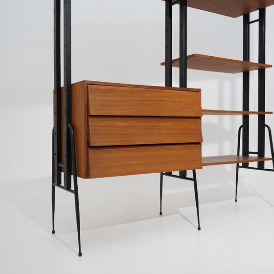 Image 1 of Modular bookcase with wooden uprights, 1950s
