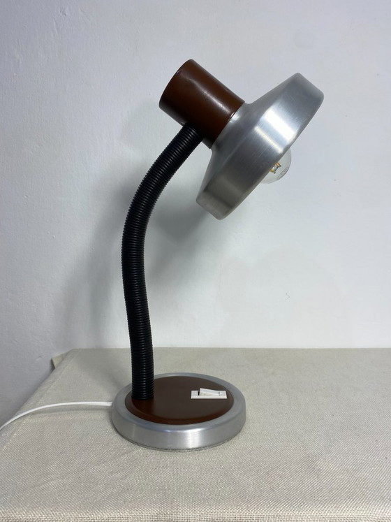 Lampe de bureau réglable Vintage Lebane FS 731, Yougoslavie années 1970, Aluminium, Marron (photo 6 sur 12)