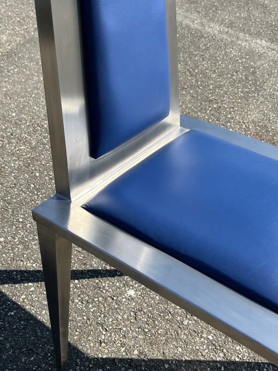 Image 1 of Sedia dal design unico realizzata in acciaio inossidabile, acciaio inossidabile, acciaio spazzolato