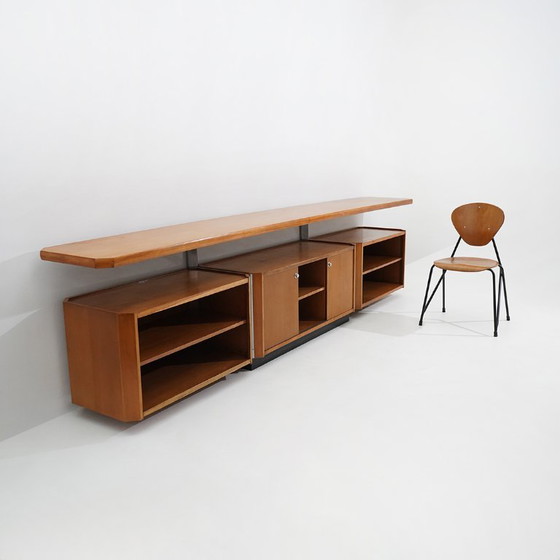 “MG14” sideboard by Osvaldo Borsani for Tecno, 1960s, Wood, Metal, Brown, Vintage (photo 15 of 15)