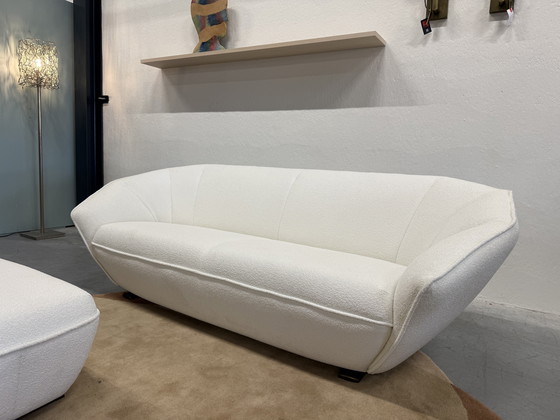 Image 1 of Canapé 3 places Pode Colla avec pouf en tissu Amelia