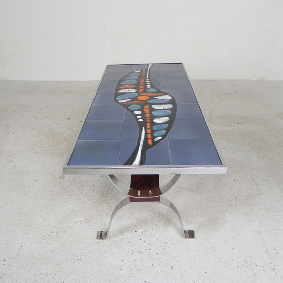 Image 1 of Tile Table With 21 Tiles, Signed ''Ledu''
