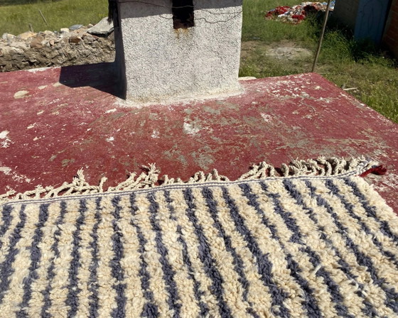 Vintage Moroccan Berber rug with multicoloured stripes – 332 x 244 cm – Rugs & carpets, Wool, Cotton (photo 4 of 19)