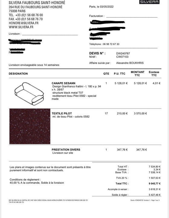 Image 1 of Sesann bank van Tacchini door Gianfranco Frattini