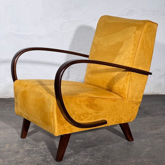 Een paar Jindrich Halabala Type C fauteuils, volledig gerestaureerd, jaren 1930. – Jindřich Halabala, Velvet (photo 4 of 17)