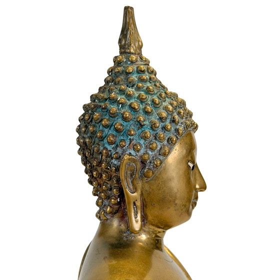 Antieke Thaise Shakyamuni Boeddha met ingelegde ogen - 19e eeuw - 40.5 cm – Beeldhouwkunst (photo 11 of 11)