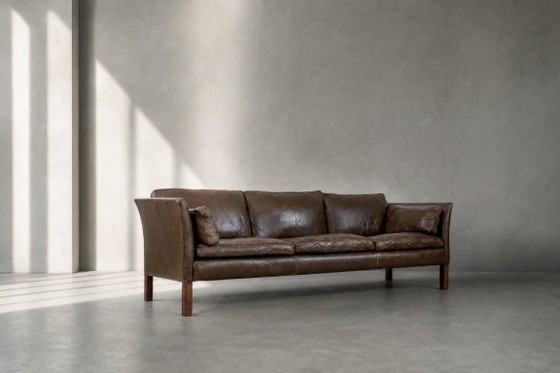 Image 1 of Divano Cromwell in pelle stile Mid-Century Modern, disegnato da Arne Norell negli anni '60.