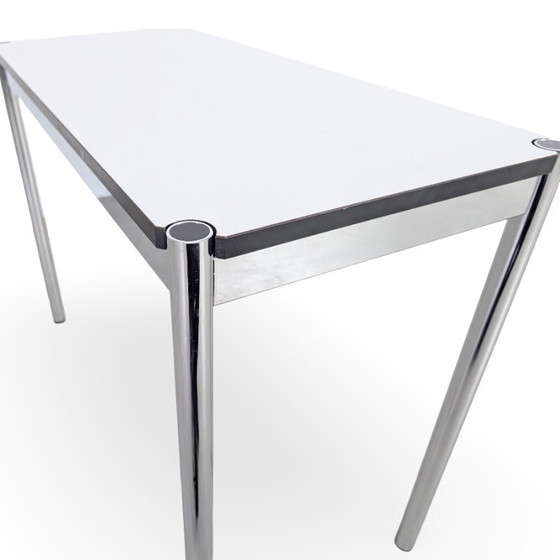 Image 1 of USM Haller side table, white vintage design, dining table, kitchen table