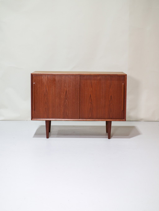 Sideboard With Sliding Doors Teak Danish Vintage