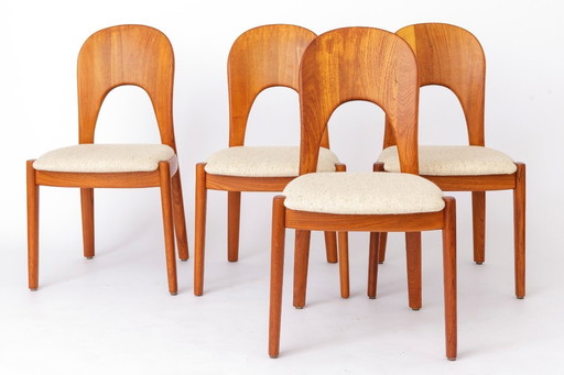Niels Koefoed Morten Dining Chairs, Set of 4, Teak, 1970s Danish Mid Century Modern