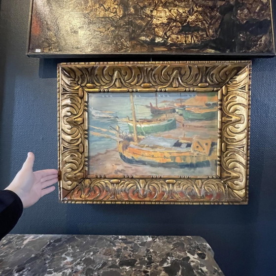 Jules Van De Leene, Stranded Boats, Gouache, 1920s – Paintings & Drawings (photo 2 of 12)