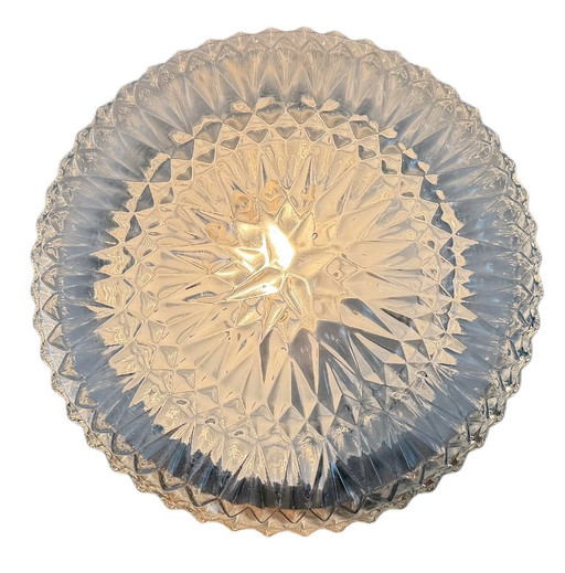 Applique murale ou plafonnier vintage en verre, années 1970 – wandlampen, Glass, Metal (photo 2 of 15)
