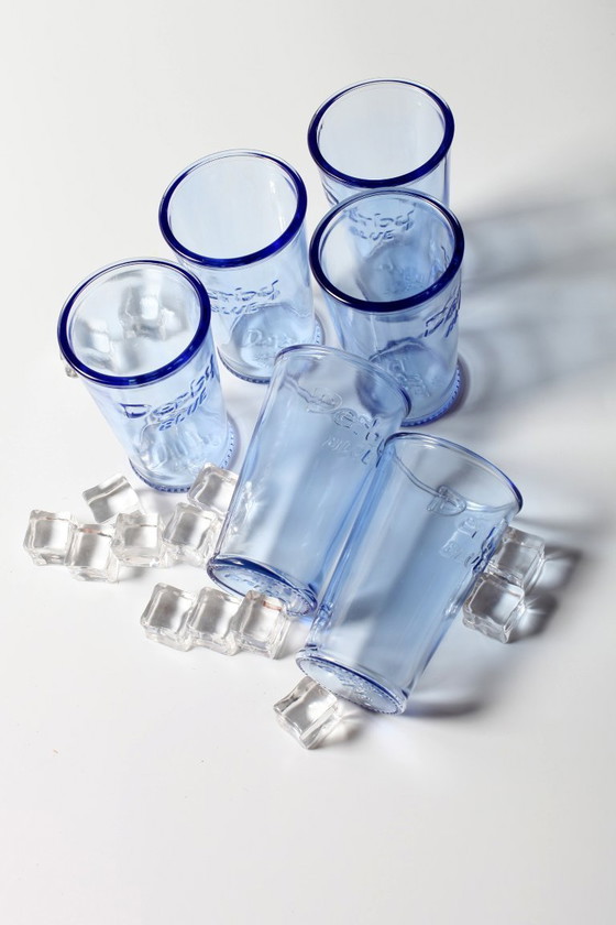 Image 1 of Set di 6 bicchieri vintage Derby Blue / Rastal / Italia / 2001