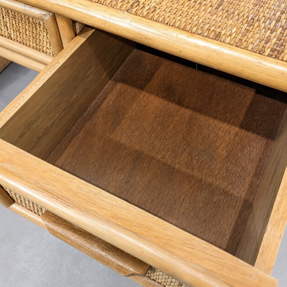 Image 1 of Scrivania vintage in bambù e rattan in stile boho chic