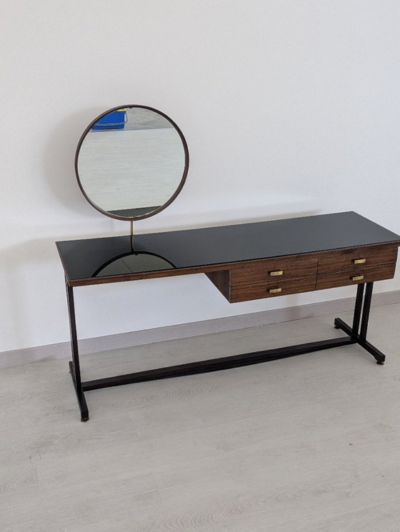Image 1 of Dassi - Vittorio Dassi - Service table - Crystal, Wood, Brass - Dressing table with mirror