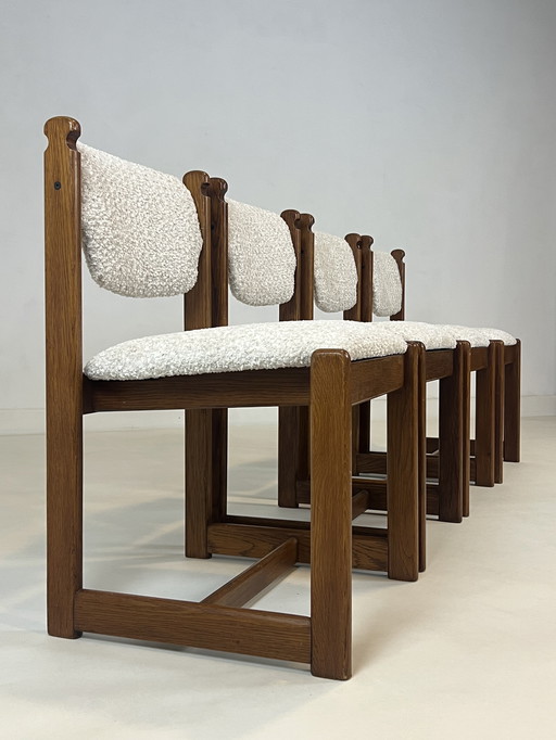 Set di 4 sedie da pranzo vintage in rovere