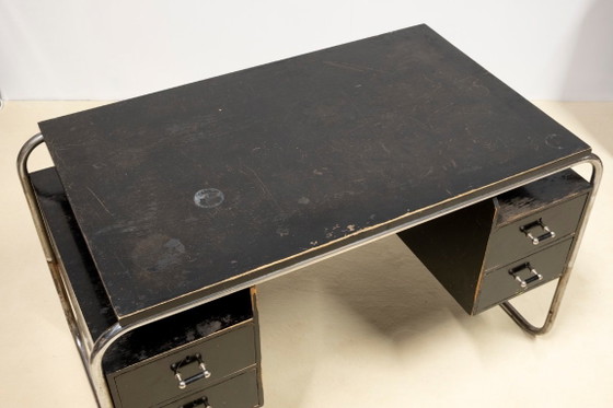 Bureau fonctionnaliste suédois inspiré du Bauhaus, années 1940 – Bureaux, Cuir (photo 6 of 14)
