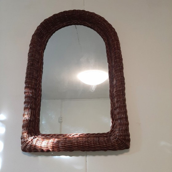 Image 1 of Vintage rotan spiegel