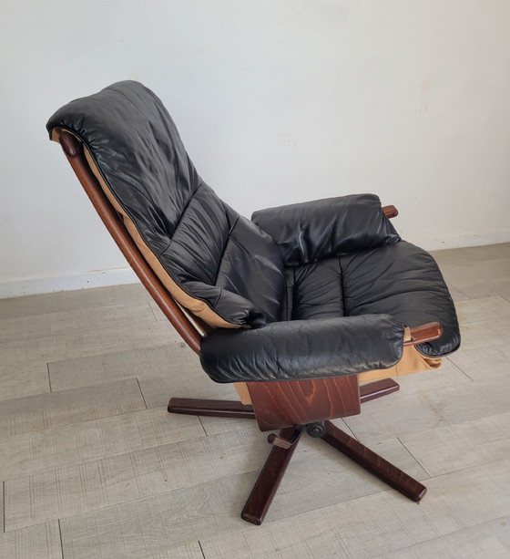 Image 1 of Göte Mobler 1960 Vintage Swivel Reclining Lounge Chair