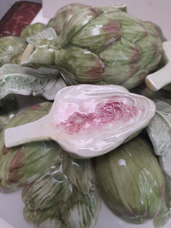 Large majolica artichoke lidded dish – Crockery, Ceramic (photo 5 of 7)