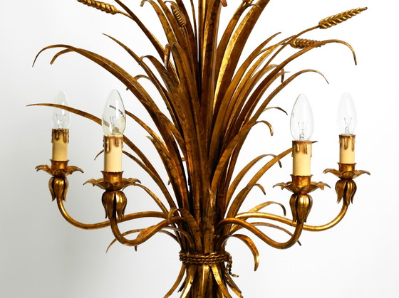 Image 1 of Beautiful Huge 1970S Gold-Plated 5-Arm Tall Metal Chandelier By Hans Kögl