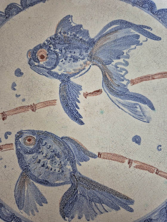 Image 1 of Chris Lanooy Plato de pared con decoración de peces