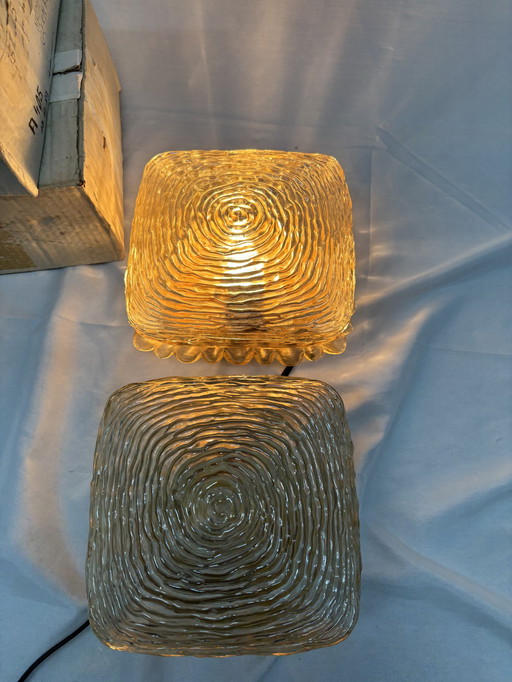 Lot de 2 lampes de plafond ou appliques murales vintage, Glashütte, Limbourg