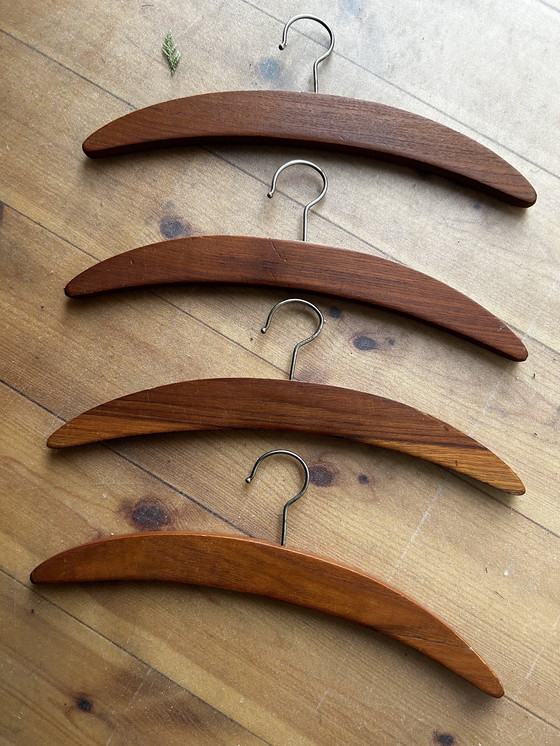 Image 1 of Wandgarderobe mit Kleiderbügeln, Holz, Vintage, 70er, skandinavisch